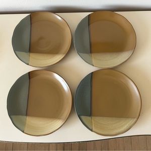 Sango Gold Dust Green Tan Beige SET = 2 Salad Plates 8” Multiples Available